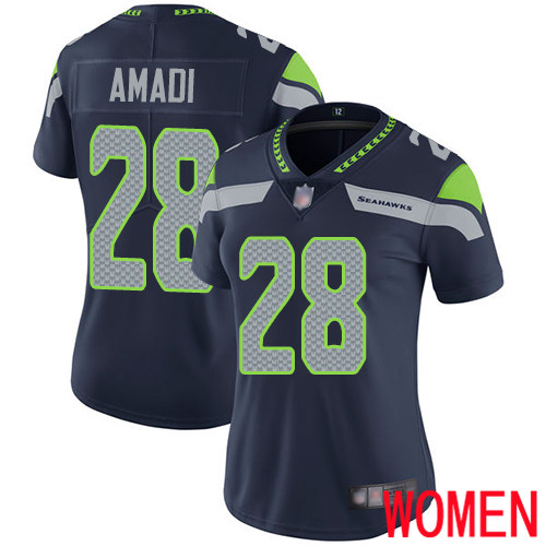 Seattle Seahawks Limited Navy Blue Women Ugo Amadi Home Jersey NFL Football 28 Vapor Untouchable